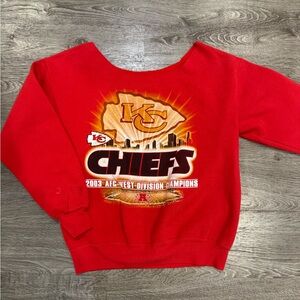 Vintage Kansas City Chiefs Off-the-Shoulder Creneck